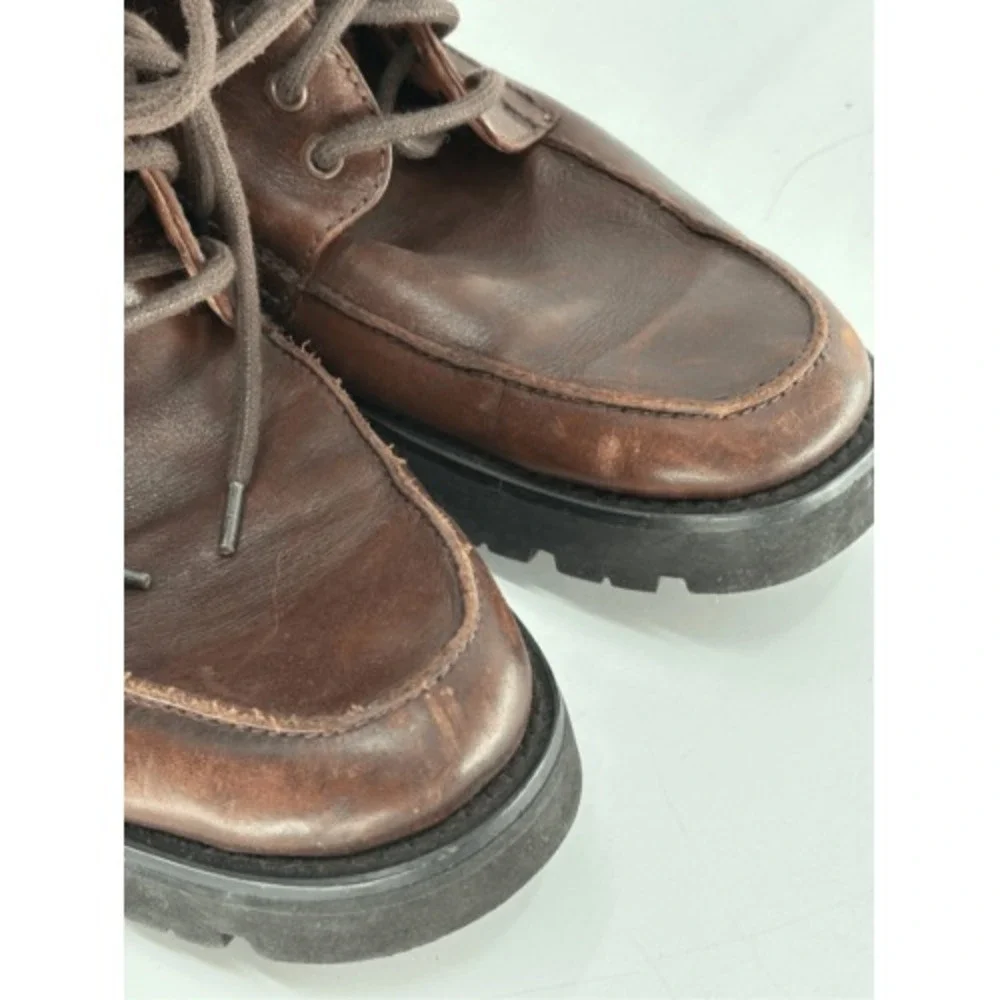 Tasso Elba Boots Men Size 8.5 Brown Leather Lace Up‎